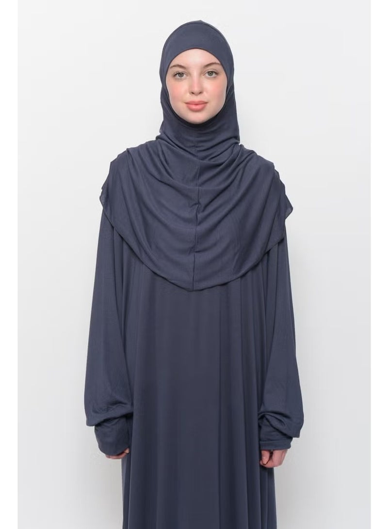 Altobeh فستان صلاة بكم بات من القطن قطعة واحدة قابل للإزالة مع حجاب - مدخن - Image 2